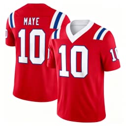 2026 Patriots Drake Maye 10# Football Jersey Shirt, 3D Print Rugby Jersey, Men Summer Training Breathable Quick Drying Jersey