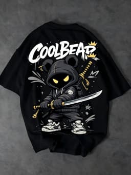 European and American Men's Summer Cartoon Warrior Letter Print Comfortable and Breathable Round Neck T-Shirt Outdoor Street Top