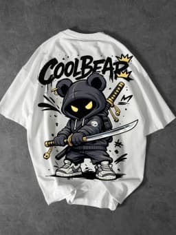 European and American Men's Summer Cartoon Warrior Letter Print Comfortable and Breathable Round Neck T-Shirt Outdoor Street Top