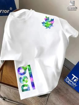 High-quality Men's Summer New Heavyweight Pure Cotton T-shirt Short Sleeve Niche Design Printed Trendy Brand