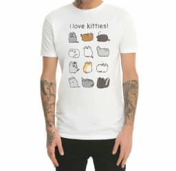 Pusheen The Cat Themed Printed Pattern Pure Cotton T-shirt 2026 Summer Men's Women's Oversized Streetwear Y2k Style Clothing