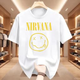 New Nirvana Rock Band Men's 100%cotton T-shirt Hip-hop Style Men's and Women's Oversized Y2K Tee Casual Loose Outdoor Street
