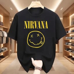New Nirvana Rock Band Men's 100%cotton T-shirt Hip-hop Style Men's and Women's Oversized Y2K Tee Casual Loose Outdoor Street