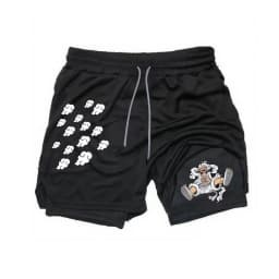 One Piece Summer Anime Men's Shorts Quick-dry Double Layer 2-in-1 Pants Graphic Print Workout Training Fitness Sports Gym Shorts