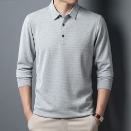 Men's Business Casual Polo Long Sleeve T-shirt Summer Comfortable Top