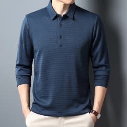 Men's Business Casual Polo Long Sleeve T-shirt Summer Comfortable Top