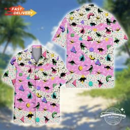 Retro 80s Pop Art Hawaiian Shirt 2026x Neon Cassette Skateboard Headphone Shirt, Vintage 90s Party Button-Up Summer Unisex Shirt
