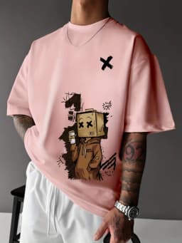 European and American Men's Summer Fashion Cartoon Print Comfortable Breathable Round Neck T-Shirt Outdoor City High Street Top