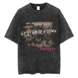 System of A Down Toxicity Album Graphic Washed T-shirt Men Women Rock Oversized T Shirts Male Vintage Alternative Metal T-shirts