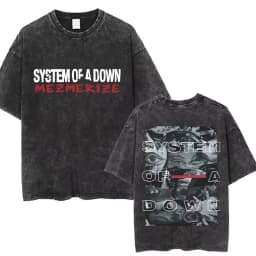 System of A Down Toxicity Album Graphic Washed T-shirt Men Women Rock Oversized T Shirts Male Vintage Alternative Metal T-shirts