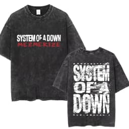 System of A Down Toxicity Album Graphic Washed T-shirt Men Women Rock Oversized T Shirts Male Vintage Alternative Metal T-shirts