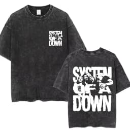 System of A Down Toxicity Album Graphic Washed T-shirt Men Women Rock Oversized T Shirts Male Vintage Alternative Metal T-shirts