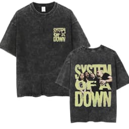 System of A Down Toxicity Album Graphic Washed T-shirt Men Women Rock Oversized T Shirts Male Vintage Alternative Metal T-shirts