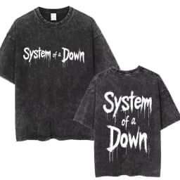 System of A Down Toxicity Album Graphic Washed T-shirt Men Women Rock Oversized T Shirts Male Vintage Alternative Metal T-shirts
