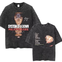 System of A Down Toxicity Album Graphic Washed T-shirt Men Women Rock Oversized T Shirts Male Vintage Alternative Metal T-shirts