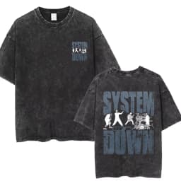 System of A Down Toxicity Album Graphic Washed T-shirt Men Women Rock Oversized T Shirts Male Vintage Alternative Metal T-shirts