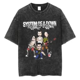 System of A Down Toxicity Album Graphic Washed T-shirt Men Women Rock Oversized T Shirts Male Vintage Alternative Metal T-shirts