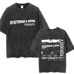 System of A Down Toxicity Album Graphic Washed T-shirt Men Women Rock Oversized T Shirts Male Vintage Alternative Metal T-shirts