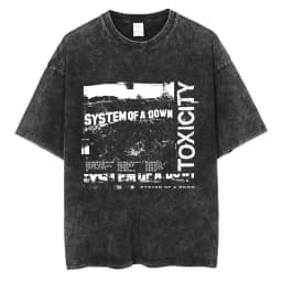 System of A Down Toxicity Album Graphic Washed T-shirt Men Women Rock Oversized T Shirts Male Vintage Alternative Metal T-shirts