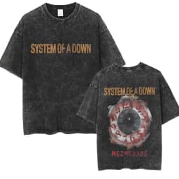 System of A Down Toxicity Album Graphic Washed T-shirt Men Women Rock Oversized T Shirts Male Vintage Alternative Metal T-shirts