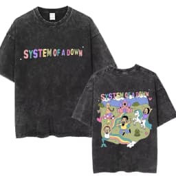 System of A Down Toxicity Album Graphic Washed T-shirt Men Women Rock Oversized T Shirts Male Vintage Alternative Metal T-shirts