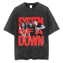 System of A Down Toxicity Album Graphic Washed T-shirt Men Women Rock Oversized T Shirts Male Vintage Alternative Metal T-shirts