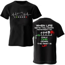 Summer Fashion Men's T Shirt Clothing 1N23456 Motorcycle Gear Biker Heartbeat Graphic T Shirt Casual Oversized Men Tee Tshirts