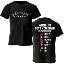 Summer Fashion Men's T Shirt Clothing 1N23456 Motorcycle Gear Biker Heartbeat Graphic T Shirt Casual Oversized Men Tee Tshirts