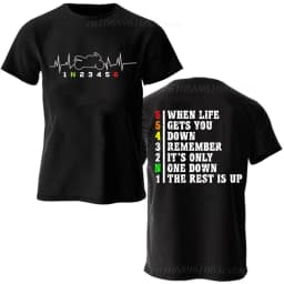 Summer Fashion Men's T Shirt Clothing 1N23456 Motorcycle Gear Biker Heartbeat Graphic T Shirt Casual Oversized Men Tee Tshirts