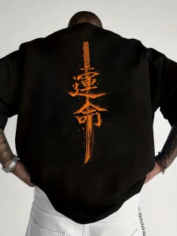 Japanese Samurai Sword Print 100% Cotton Trend Men Women T-shirt Summer Autumn Daily Outdoor Sports Party Casual Short Sleeve