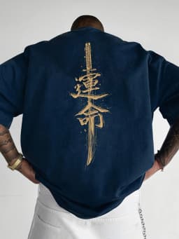 Japanese Samurai Sword Print 100% Cotton Trend Men Women T-shirt Summer Autumn Daily Outdoor Sports Party Casual Short Sleeve