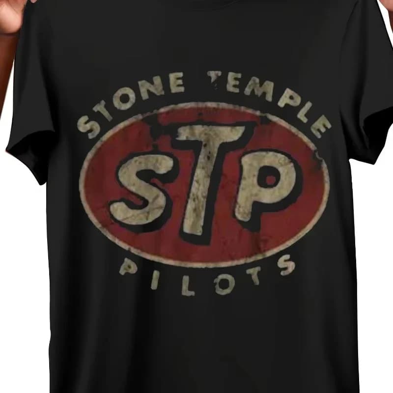 Men's Vintage Stone Temple Pilots Printed T-Shirt - Vintage Rock Band Pattern, Cotton Top, High Quality Cotton Printed T-Shirt