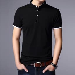 Men's Business Casual Polo Short Sleeve T-shirt Summer Comfortable and Breathable Solid Top