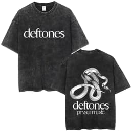 New Arrival Mens Clothes Tee Shirt Homme Washed Vintage Rock Band Deftones Private Music Graphic Men Clothing New in Top & Tees