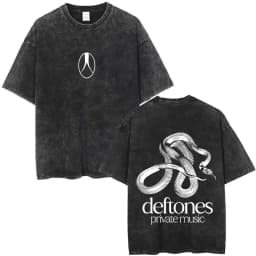 New Arrival Mens Clothes Tee Shirt Homme Washed Vintage Rock Band Deftones Private Music Graphic Men Clothing New in Top & Tees