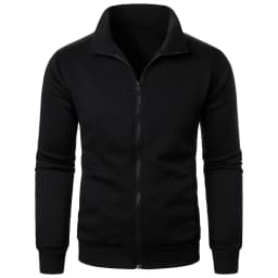 Men's casual sports zipper stand up collar jacket, men's solid color top