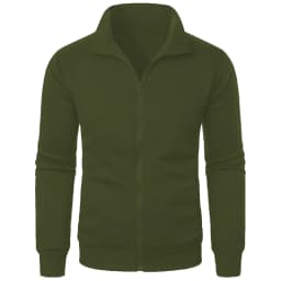 Men's casual sports zipper stand up collar jacket, men's solid color top