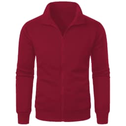 Men's casual sports zipper stand up collar jacket, men's solid color top