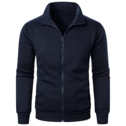 Men's casual sports zipper stand up collar jacket, men's solid color top