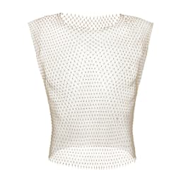 Men Sexy Tank Tops Fishnet Rhinestone Shiny Hollow Vest Man Mesh See-Through Sleeveless T-Shirt Transparent Clothing