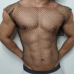 Men Sexy Tank Tops Fishnet Rhinestone Shiny Hollow Vest Man Mesh See-Through Sleeveless T-Shirt Transparent Clothing