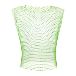 Men Sexy Tank Tops Fishnet Rhinestone Shiny Hollow Vest Man Mesh See-Through Sleeveless T-Shirt Transparent Clothing