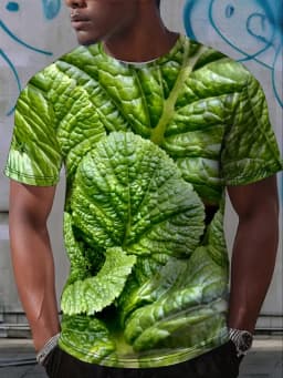Funny Cabbage Lettuce T-Shirts Vegetable 3D Print Men Women Short Sleeve T Shirt Harajuku Y2K Tops Oversized Tees Men's Clothing