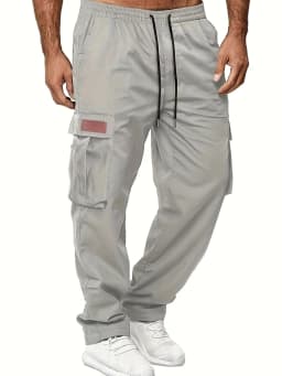 2024 Amazon Summer New Men's Work Pants European and American Independent Station Drawstring Multi Pocket Casual Pants