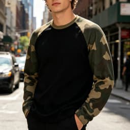 2026 New Round Neck Long Sleeved 3D Printed Camouflage Pattern Breathable Fast Drying Fashionable Versatile Long Sleeved Top