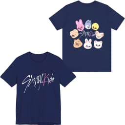 Stray Kids SKZOO Cartoon Fans T-shirt Men and Women Summer Cotton Clothing Fashion Round Neck Short Sleeved Shirt Streetwear