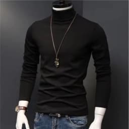 Autumn Winter Mens Turtleneck Sweaters Casual Thermal Long Sleeve Slim Fit Pullovers Stretch Basic Tops Sweatshirt Jumper TShirt