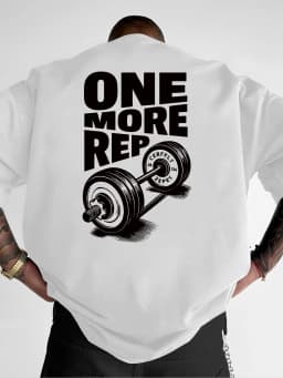 Men's T-Shirt Vintage Funny Gym Workout ONE MORE REP Weightlifting Women Streetwear Cotton Oversized Tees Short Sleeve Loose Top