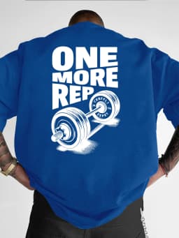 Men's T-Shirt Vintage Funny Gym Workout ONE MORE REP Weightlifting Women Streetwear Cotton Oversized Tees Short Sleeve Loose Top