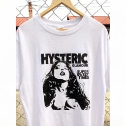 Hysteric Glamour 90s Retro Style Charcoal Reprint T Shirt for Men Women Graphic Short Sleeve Shirt Unisex Men Women Summer